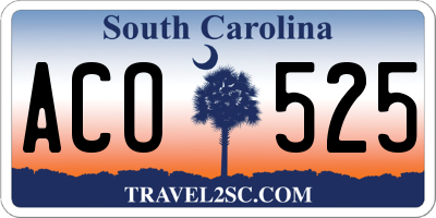SC license plate ACO525