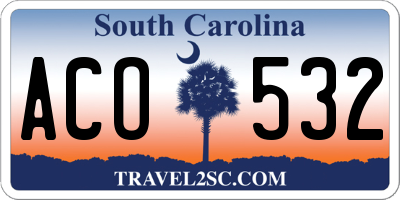 SC license plate ACO532