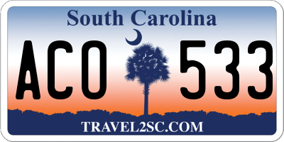SC license plate ACO533