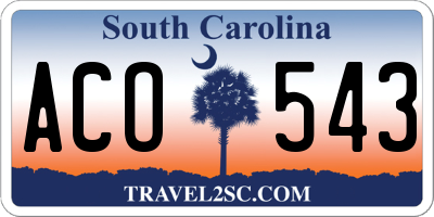 SC license plate ACO543