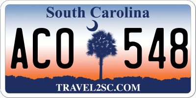 SC license plate ACO548