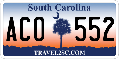 SC license plate ACO552