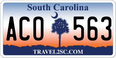 SC license plate ACO563