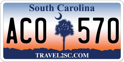 SC license plate ACO570