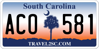 SC license plate ACO581