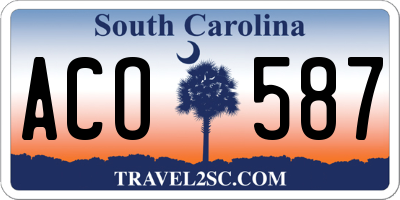 SC license plate ACO587