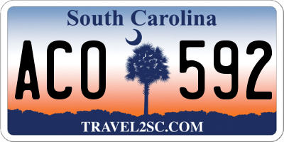 SC license plate ACO592