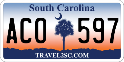 SC license plate ACO597
