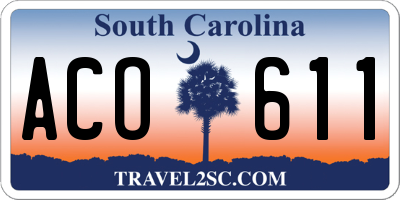 SC license plate ACO611
