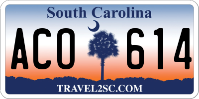 SC license plate ACO614