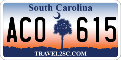 SC license plate ACO615