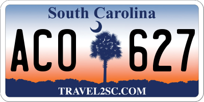 SC license plate ACO627