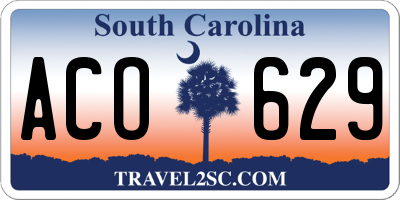 SC license plate ACO629