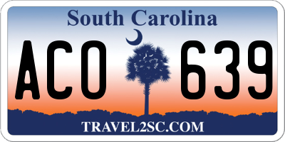 SC license plate ACO639