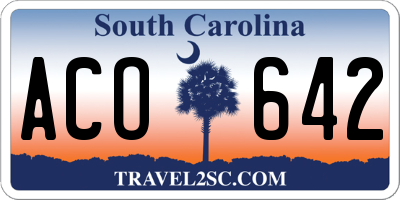 SC license plate ACO642