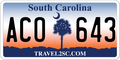 SC license plate ACO643