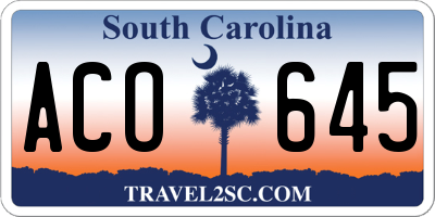 SC license plate ACO645