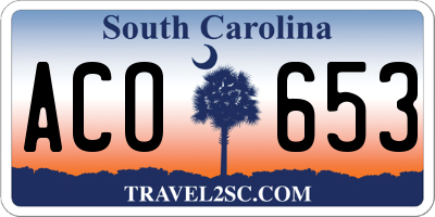 SC license plate ACO653