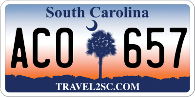 SC license plate ACO657