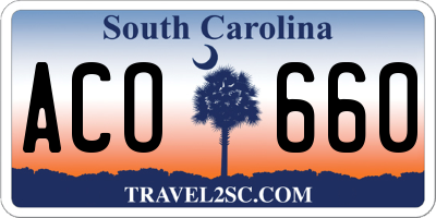 SC license plate ACO660