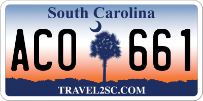 SC license plate ACO661