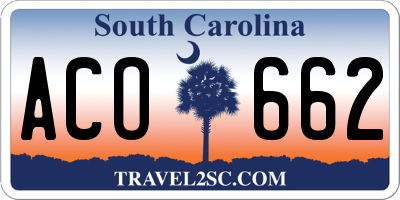SC license plate ACO662