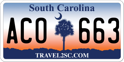 SC license plate ACO663