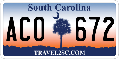 SC license plate ACO672