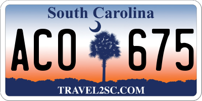 SC license plate ACO675