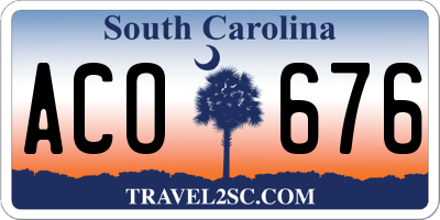 SC license plate ACO676