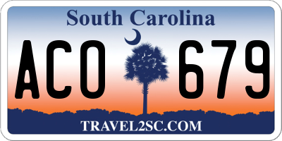 SC license plate ACO679