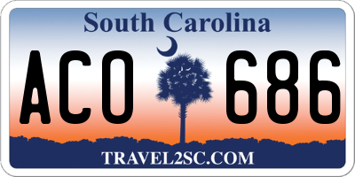 SC license plate ACO686