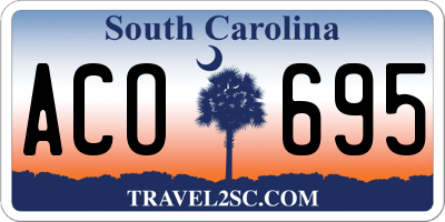 SC license plate ACO695