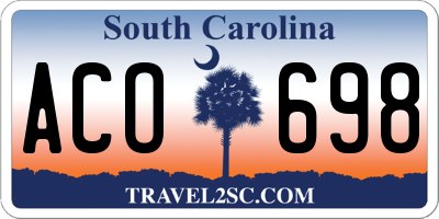 SC license plate ACO698