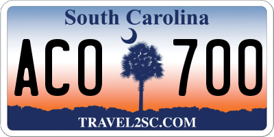 SC license plate ACO700