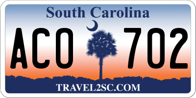 SC license plate ACO702