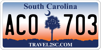 SC license plate ACO703