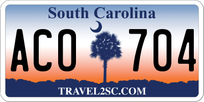 SC license plate ACO704