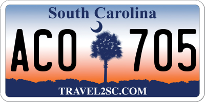 SC license plate ACO705