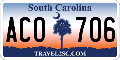 SC license plate ACO706