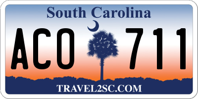 SC license plate ACO711