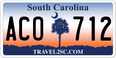 SC license plate ACO712