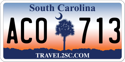 SC license plate ACO713