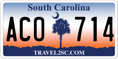 SC license plate ACO714