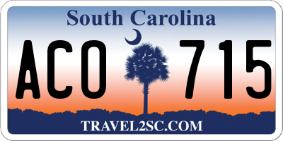 SC license plate ACO715