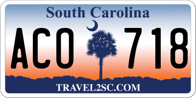 SC license plate ACO718
