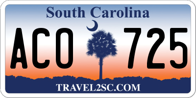 SC license plate ACO725
