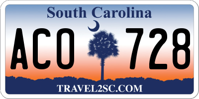 SC license plate ACO728