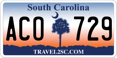 SC license plate ACO729