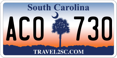 SC license plate ACO730